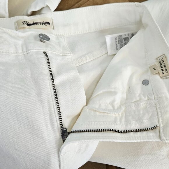 Madewell Mom Perfect Vintage High Waisted Tile White Tapered Leg Jeans New 26 - Picture 11 of 13